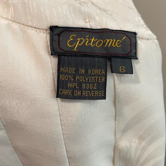 Vintage 80’s Cream Off White Long Sleeve Dress, Size 6 - Picture 8 of 8